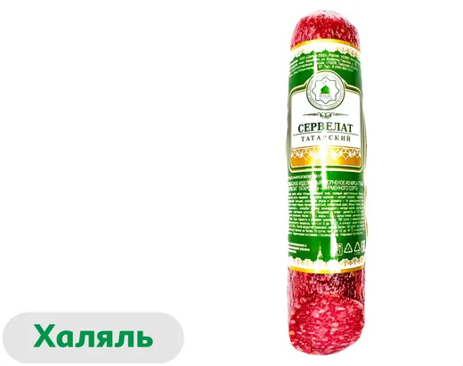 Колбаса сырокопченая «Шельф» Сервелат Татарский с курицей халяль, ~ 400 г