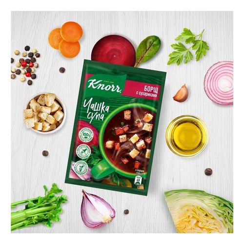 Суп KNORR Чашка супа Борщ с сухариками, 14,8г