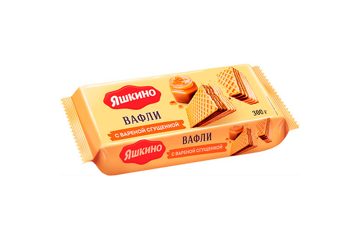 Вафли Яшкино с вареной сгущенкой 