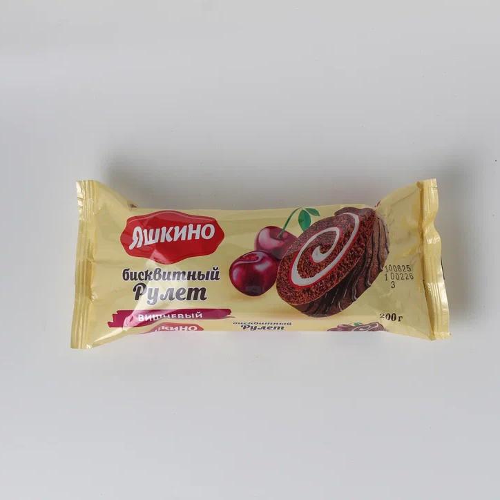 Бисквитный рулет от "Яшкино" с вишней 200гр