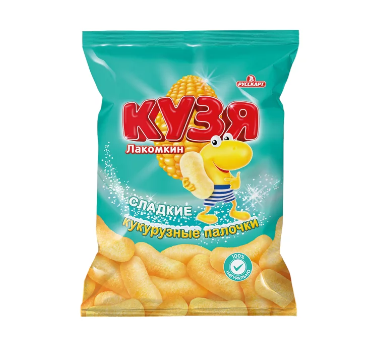Палочки кукурузные «Русскарт» КУЗЯ Лакомкин сладкие, 100 г 