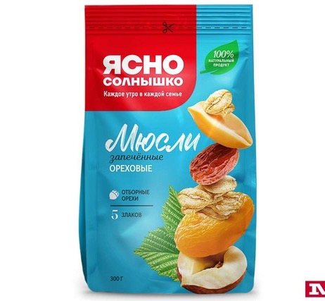 Мюсли «Ясно солнышко» ореховые запеченные, 300 г
