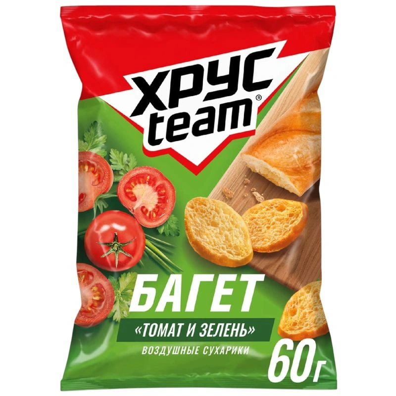 Сухарики со вкусом томата и зелени Хрусteam 60гр