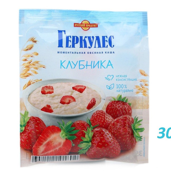 Каша Русский продукт Геркулес овсяная с клубникой 35г