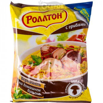 Вермишель Роллтон с грибами мяг. уп 85гр