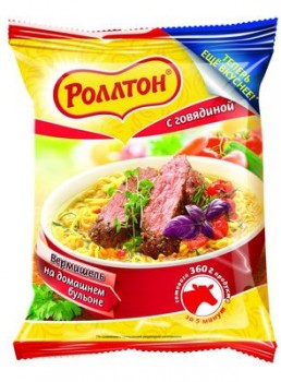 Вермишель Роллтон с говядиной мяг. уп 60гр 