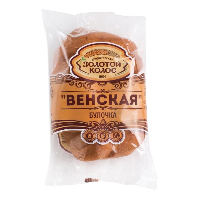Булочка Венская с шоколадной начинкой Золотой колос 75г