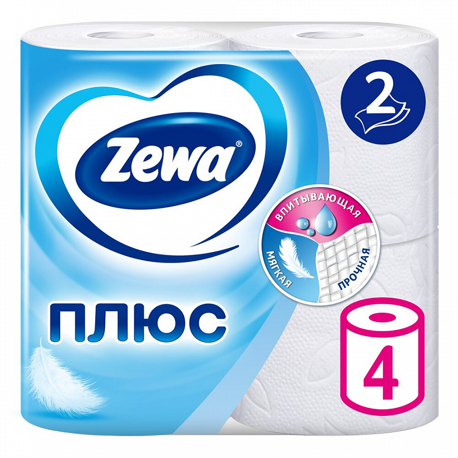 Туалетная бумага Zewa 4 шт. 2 слоя.