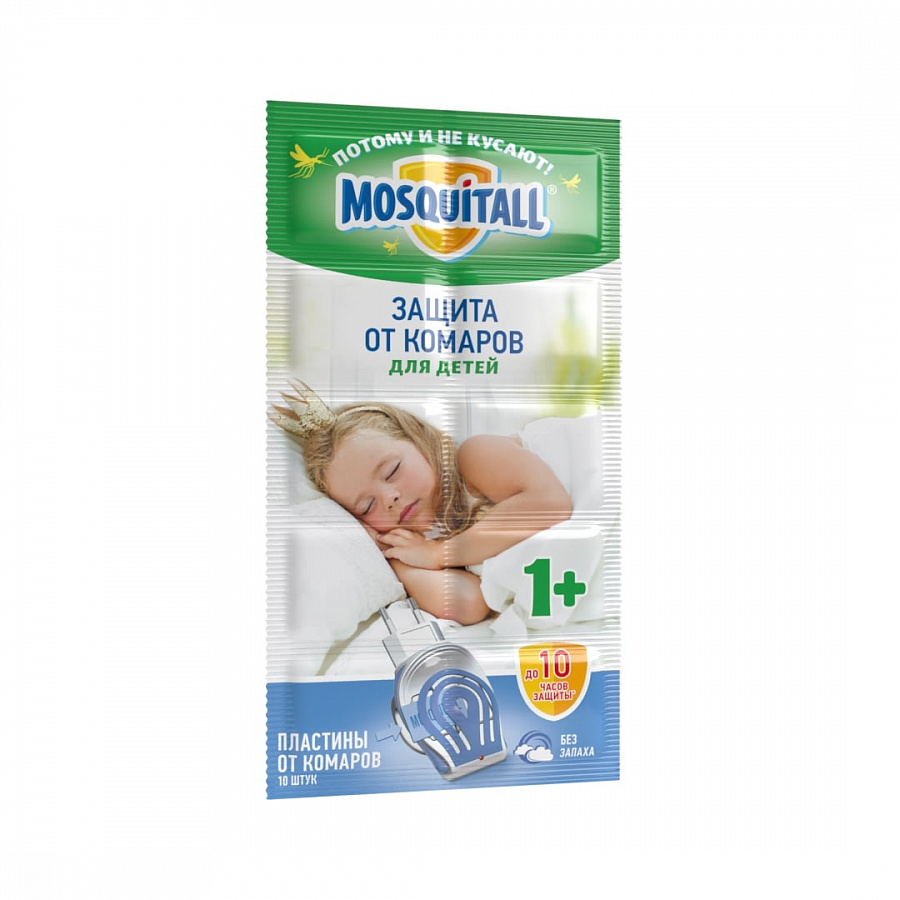 Пластины от комаров детские MOSQUITALL Нежная защита, 10шт