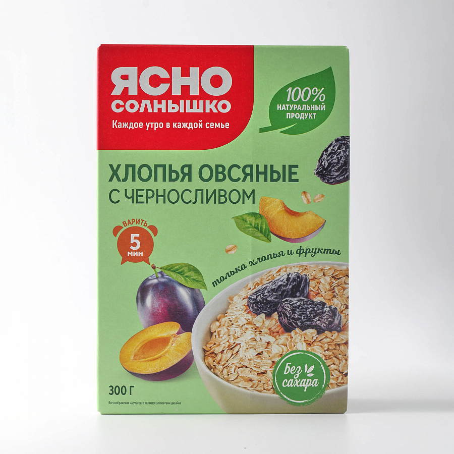 Хлопья овсянные Ясно солнышко с Черносливом 300гр