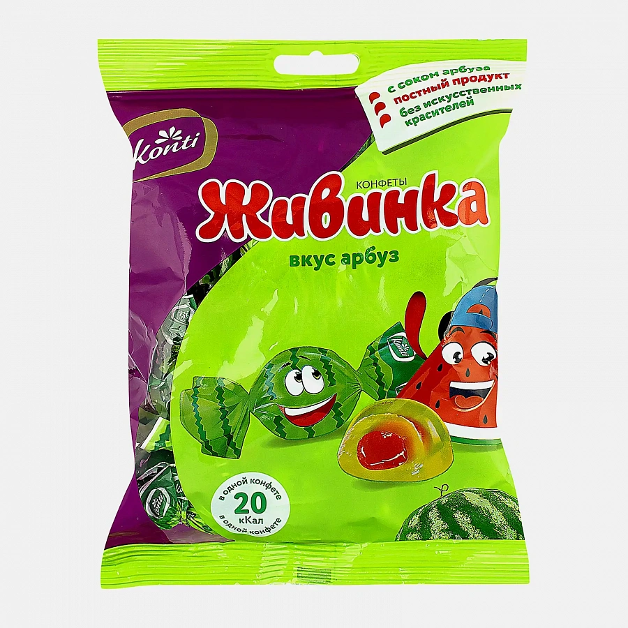 Конфеты Konti Живинка вкус арбуз, 250 г