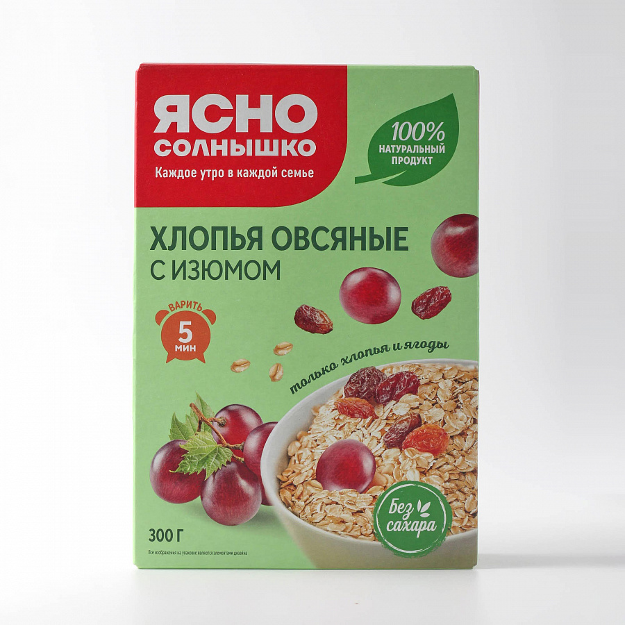 Хлопья овсянные Ясно солнышко с Изюмом 300гр