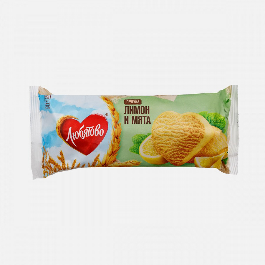 Любятово печенье сдобное Лимон Мята 200г